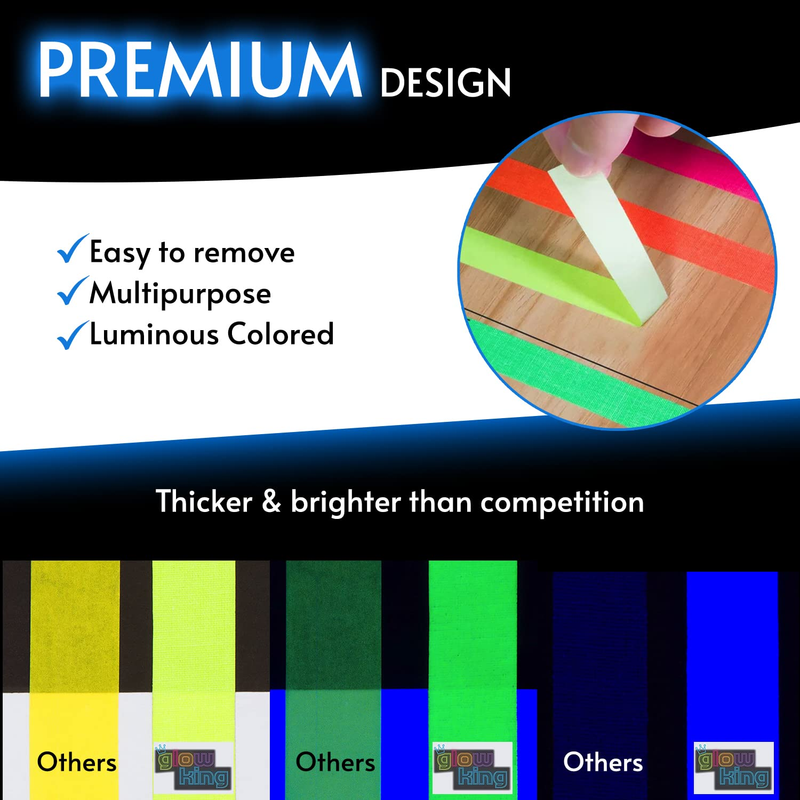 Blacklight Reactive Glow Tape | Premium UV Fluorescent Neon Party Gift for Event