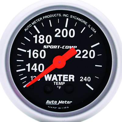AutoMeter 3332 Sport-Comp Water Temperature Gauge 2-1/16 in., Mechanical