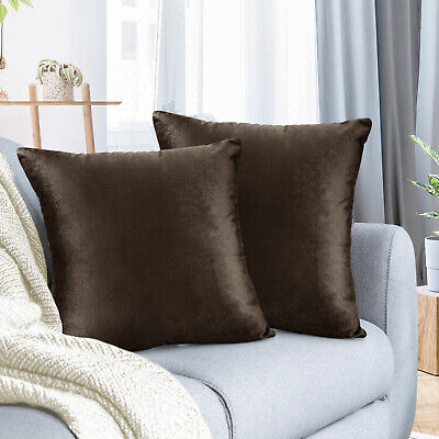 Throw Pillow Covers Set of 2 Sofa Decor Velvet Cushion Cases 7 Sizes 36 Colors!