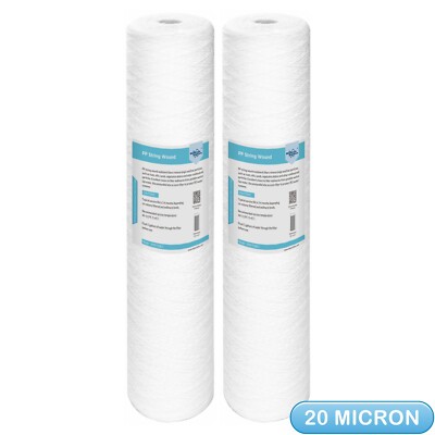 Fit for Big Blue 20 Micron 20''x4.5'' String Wound Sediment Water Filter Cartridge