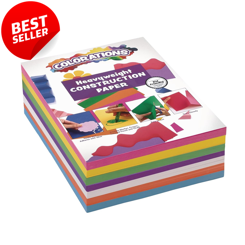 Construction Paper 9x12 600 Sheets 7 Colors Heavy Duty Craft Bulk School - US