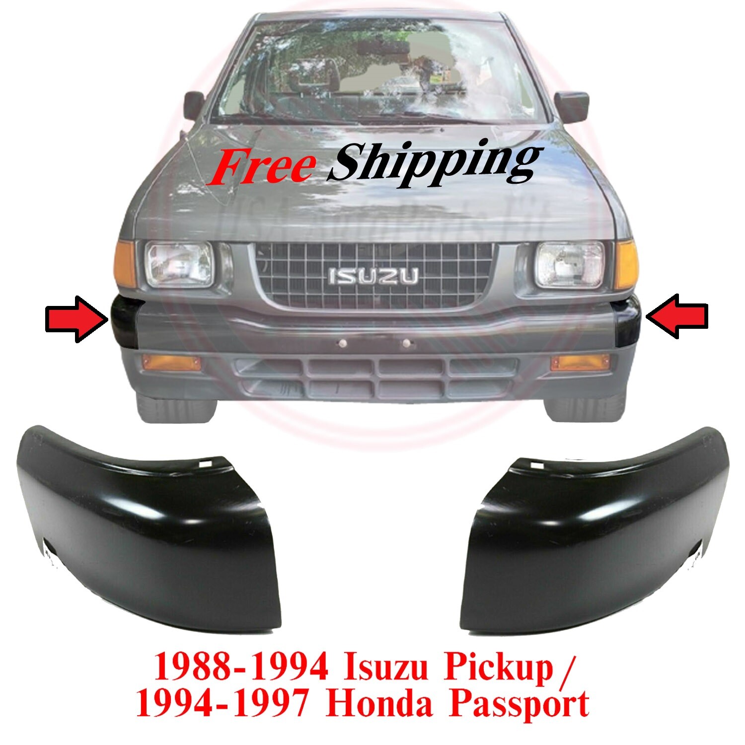 お別れホスピタル(1～12) Bumper End Caps Fits 1988-1994 Isuzu Pickup 1991-94 Rodeo