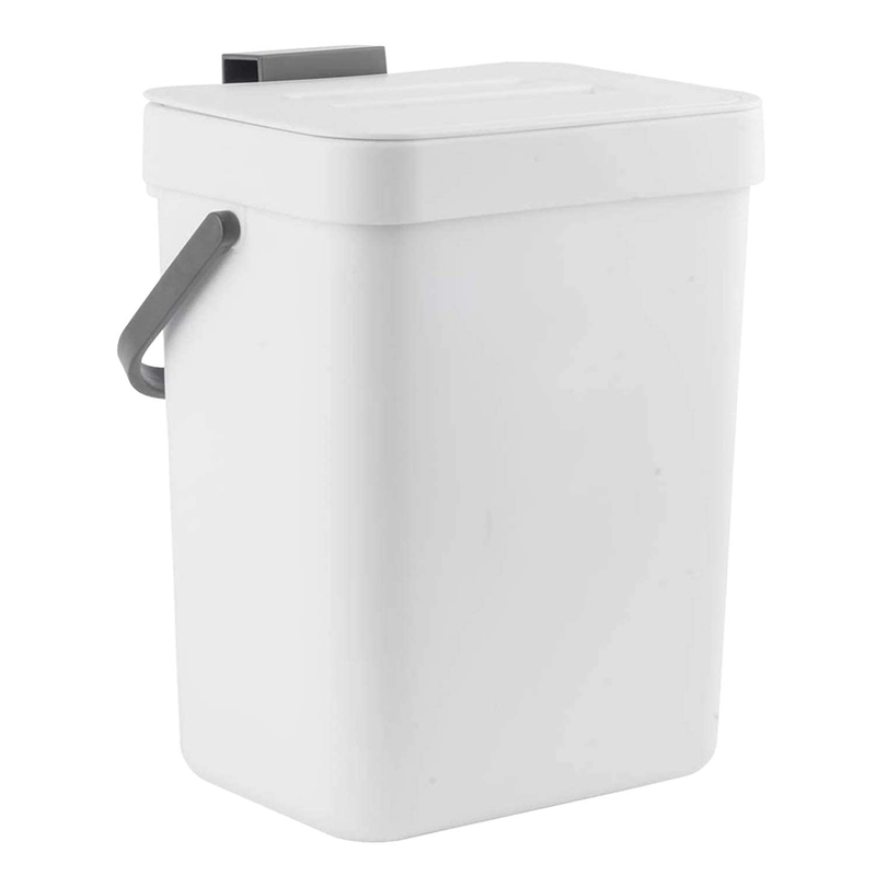 Mini Desktop Trash Can with Lid, Small Countertop Garbage Can, Plastic