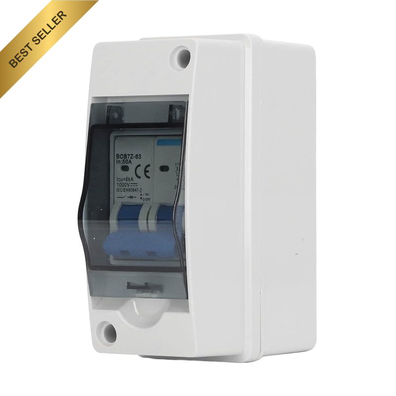 DC Disconnect Switch 50A IP65 Waterproof Solar Breaker with Transparent Cover fo