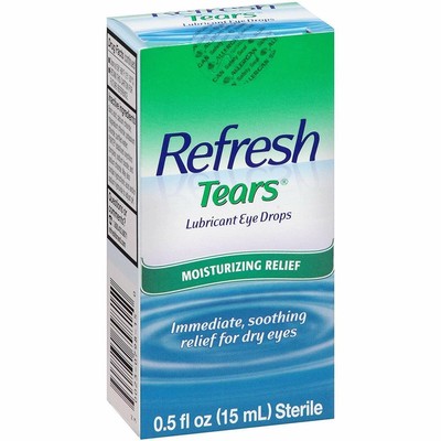 Refresh Tears Lubricant Eye Drops For Dry Eyes Moisturizing Relief 0.5 Oz 3 Pack