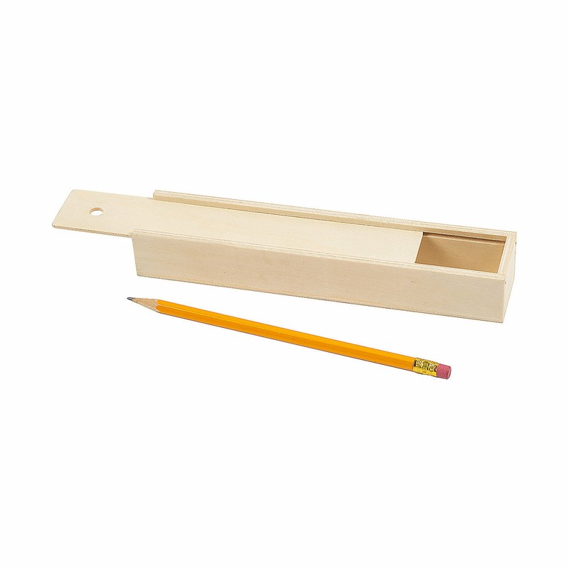 DIY Wooden Pencil Box, Craft Kits , 12 Pieces
