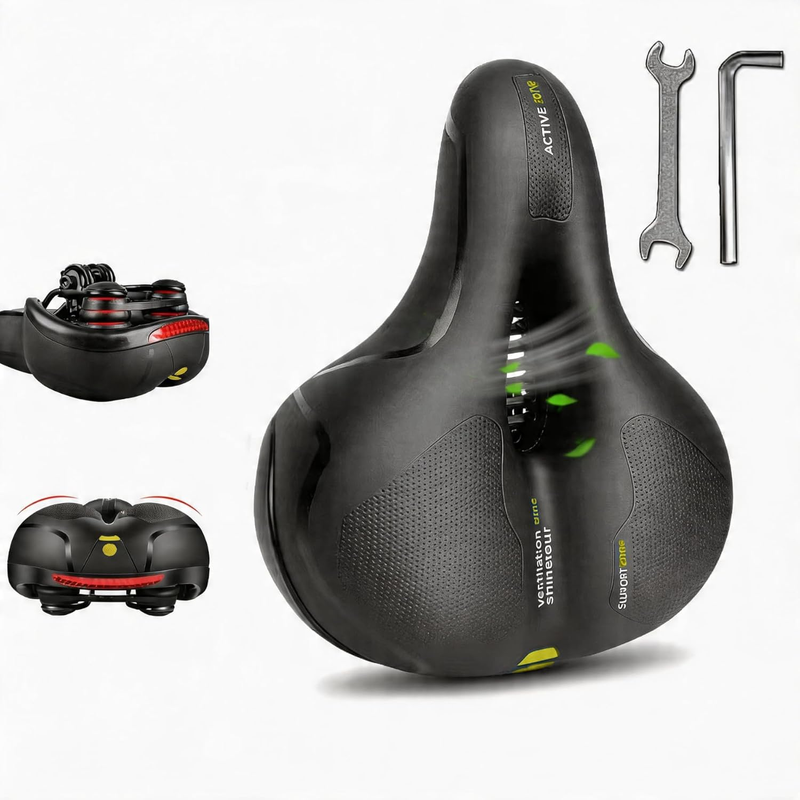 Oversized Bike Seat Comfort Wide Shock Absorbing Breathable Bi...
