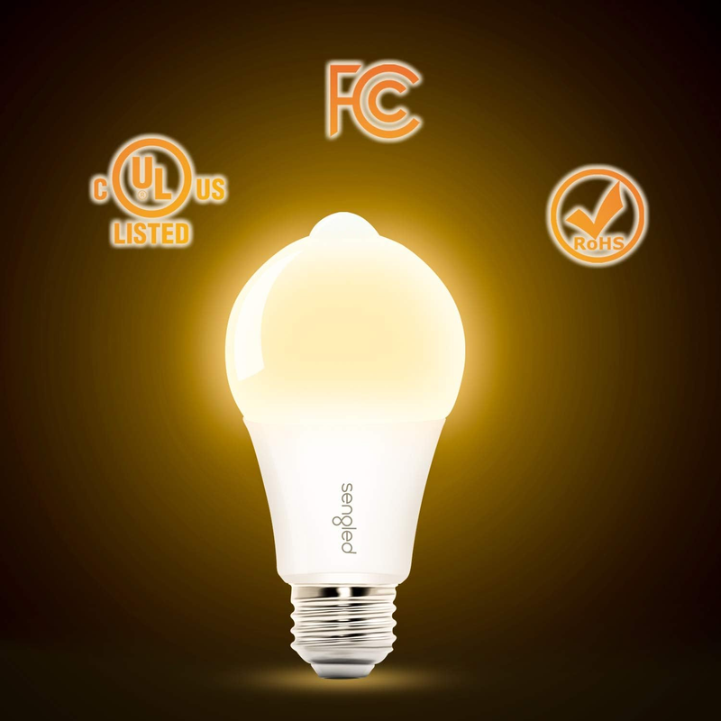 A19 Motion Sensor Light Bulb Outdoor/Indoor 11W (75-Watt Equivalent), Soft White