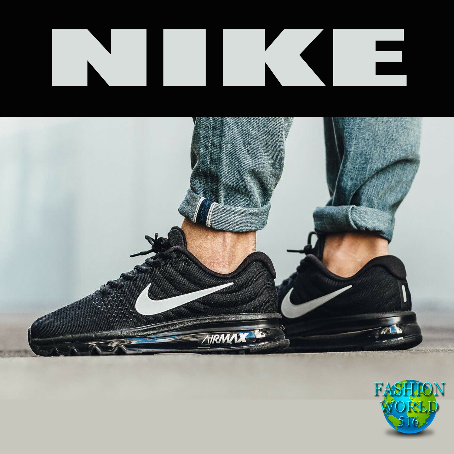 Nike Air Max 2017 Men's Size 9 Running Shoes Black Nike Air Max 2017 Men's Size 9 Running Shoes Black