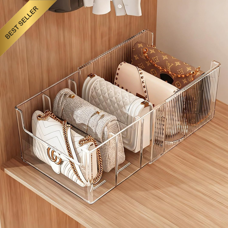 1 Pack Purse Organizer for Closet, Clear Acrylic Handbag Storage Shelf