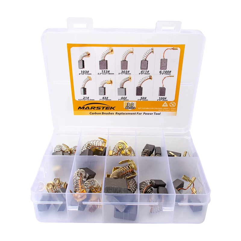 30Pcs 10 Sizes Electric Motor Carbon Brushes Replacement for