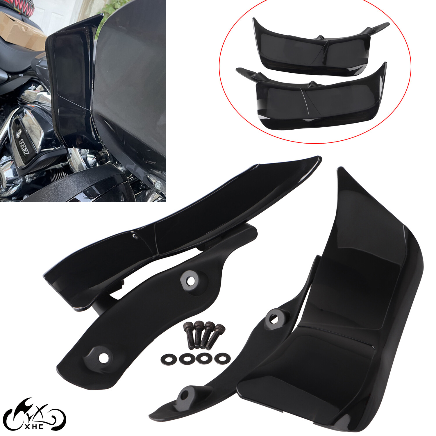 Adjustable Upper Fairing Side Wind Air Deflector For Harley