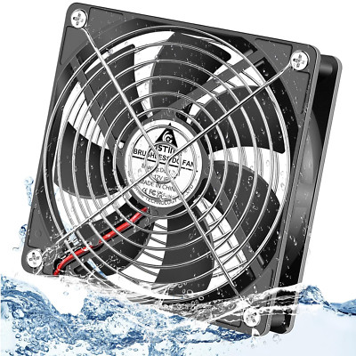 GDSTIME 120Mm X 25Mm 12V DC IP67 Waterproof Fan High Speed Dual Ball Bearing Bru