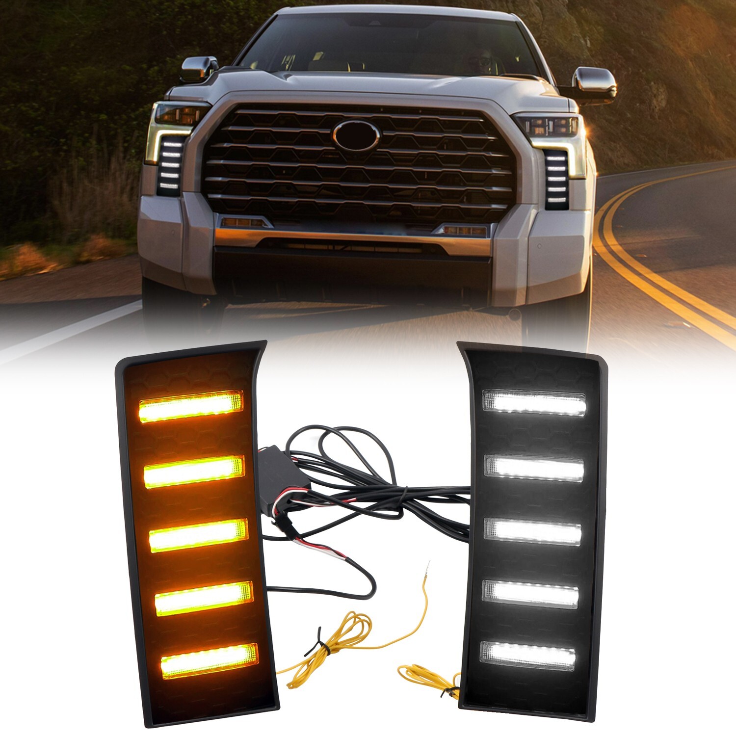 For Toyota Tundra 2022 2023 2024 Front Fog Lights DRL LED For Toyota Tundra 2022 2023 2024 Front Fog Lights DRL LED