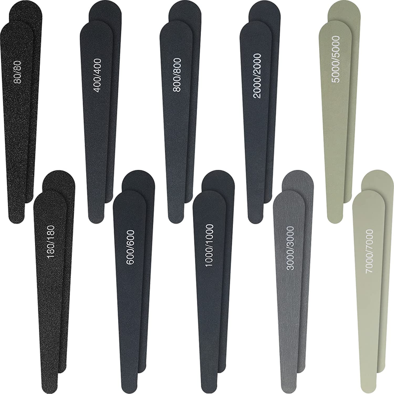 20 Pcs  Sanding Sticks for Plastic Models Polishing Sticks Assorted Metal and Wo