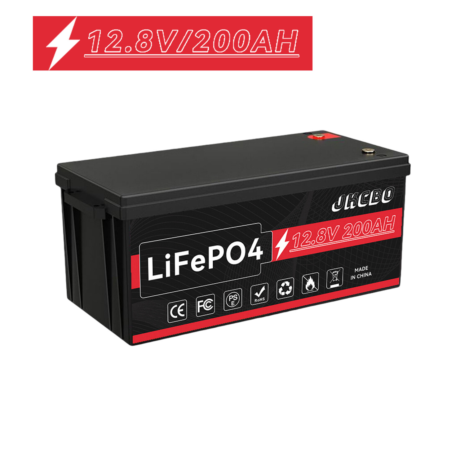 JKCBO 12V 200A LiFePO4 Battery BMS Solar Clean Energy DIY for RV Camp Off-Grid