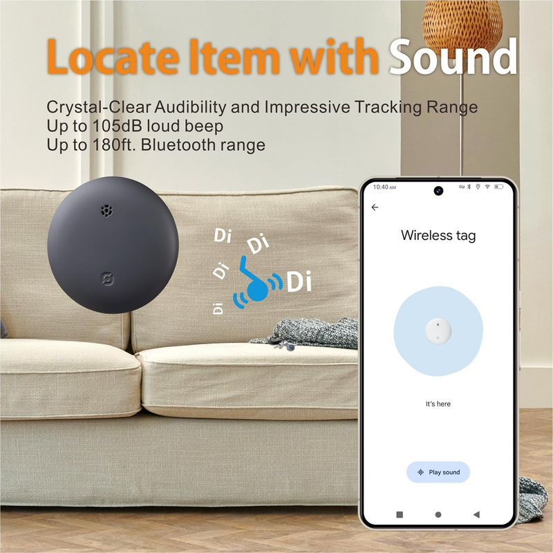 Bluetooth Tracker Android, Air Smart Tag Compatible with Google Find My (Android