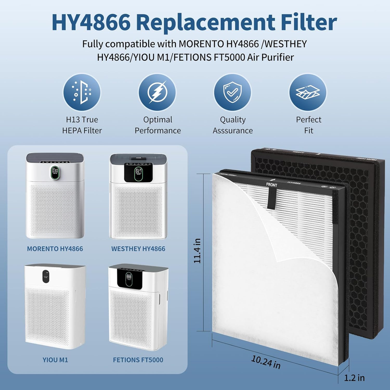 HY4866 Replacement Filter for MORENTO/WESTHEY HY4866, YIOU M1 & FETIONS FT5000 A