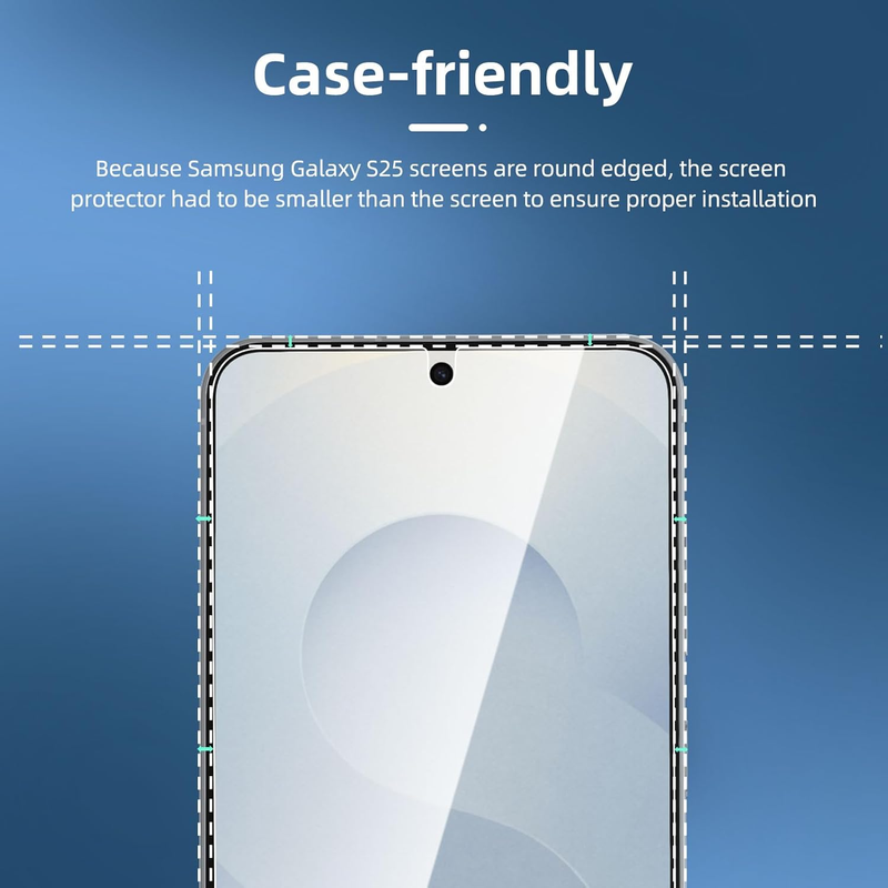 3 Pack Designed for Samsung Galaxy S25 Screen Protector Tempered Glass, Bubble F