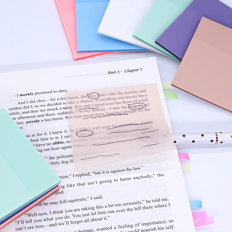 960Pcs Transparent Sticky Note Pads Set,Clear Sticky Notes,Highlight Strips Inde