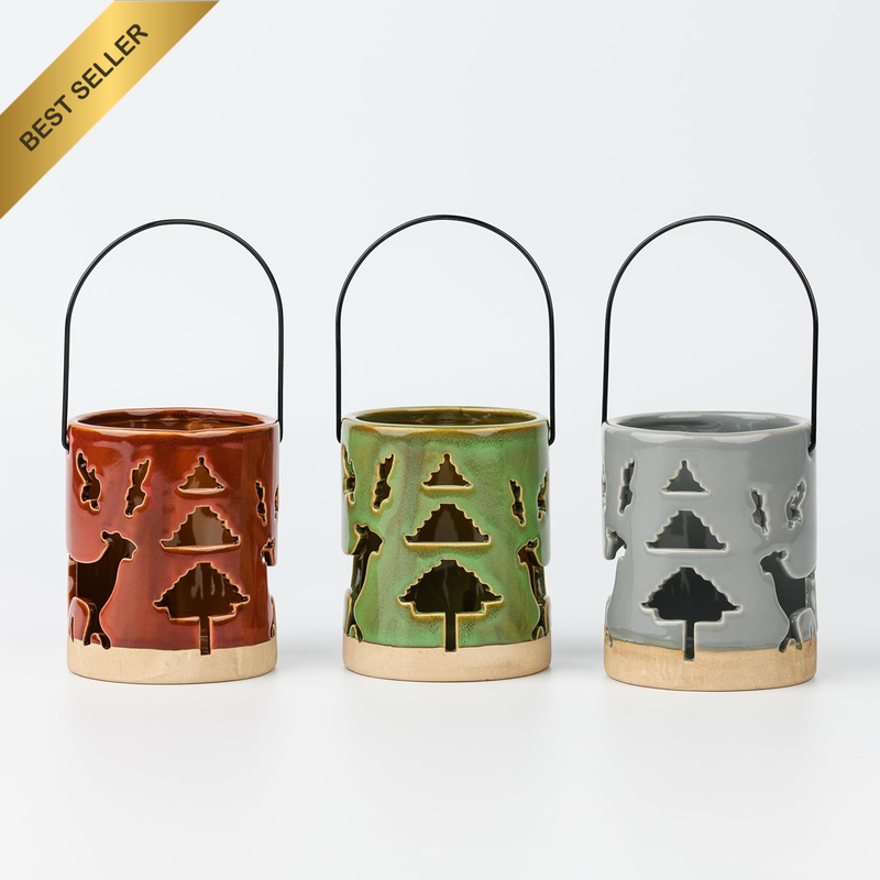 Ballarart CO Tealight Candle Holder Set of 3 - Ceramic Tea Light Candle Holder,
