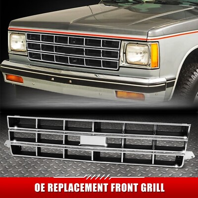 Для пикапа Chevy S10 Blazer 83-90 в стиле OE с хромированным корпусом и черной вставкой на передней решетке