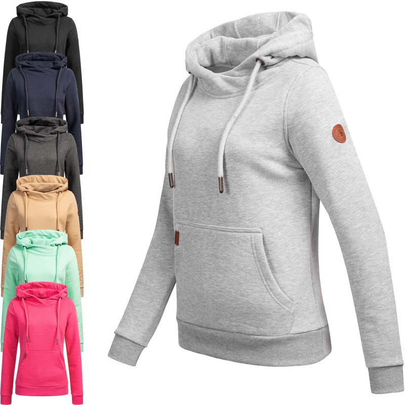 Stylisches Damen Sweatshirt Hoodie Kapuzen Pullover Pulli KÃ¤Ngurutaschen Bw298