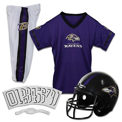 Baltimore Ravens Uniform Set Youth NFL Football Jersey Helmet Kid Costume Small