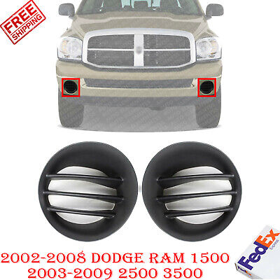 Front Bumper Fog Light Covers For 2002-2008 Dodge Ram 1500 / 03-09 2500 3500