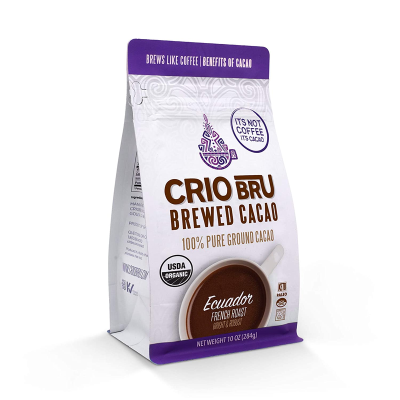 Ecuador French Roast 10Oz Bag | Organic Healthy Brewed Cacao Drink | Great Subs