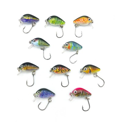 4 Barsch Zocker Angeln Köder Set Kunstköder Mini Wobbler Forelle Angelzubehör