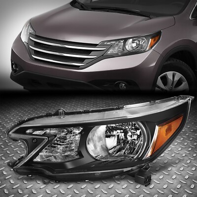 Для 12-14 Honda CR-V OE Style Левая боковая фара головного фонаря водителя Черный/янтарный