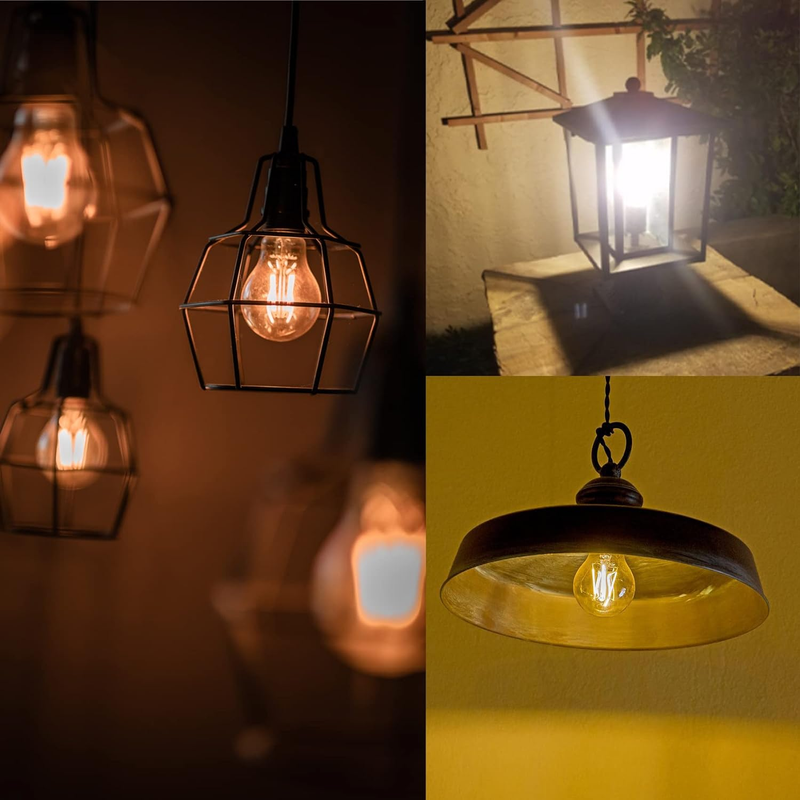2Pck 12V Edison Bulb E26 LED Bulb Warm White 2700K 60W Equivalent Vintage Bulbs