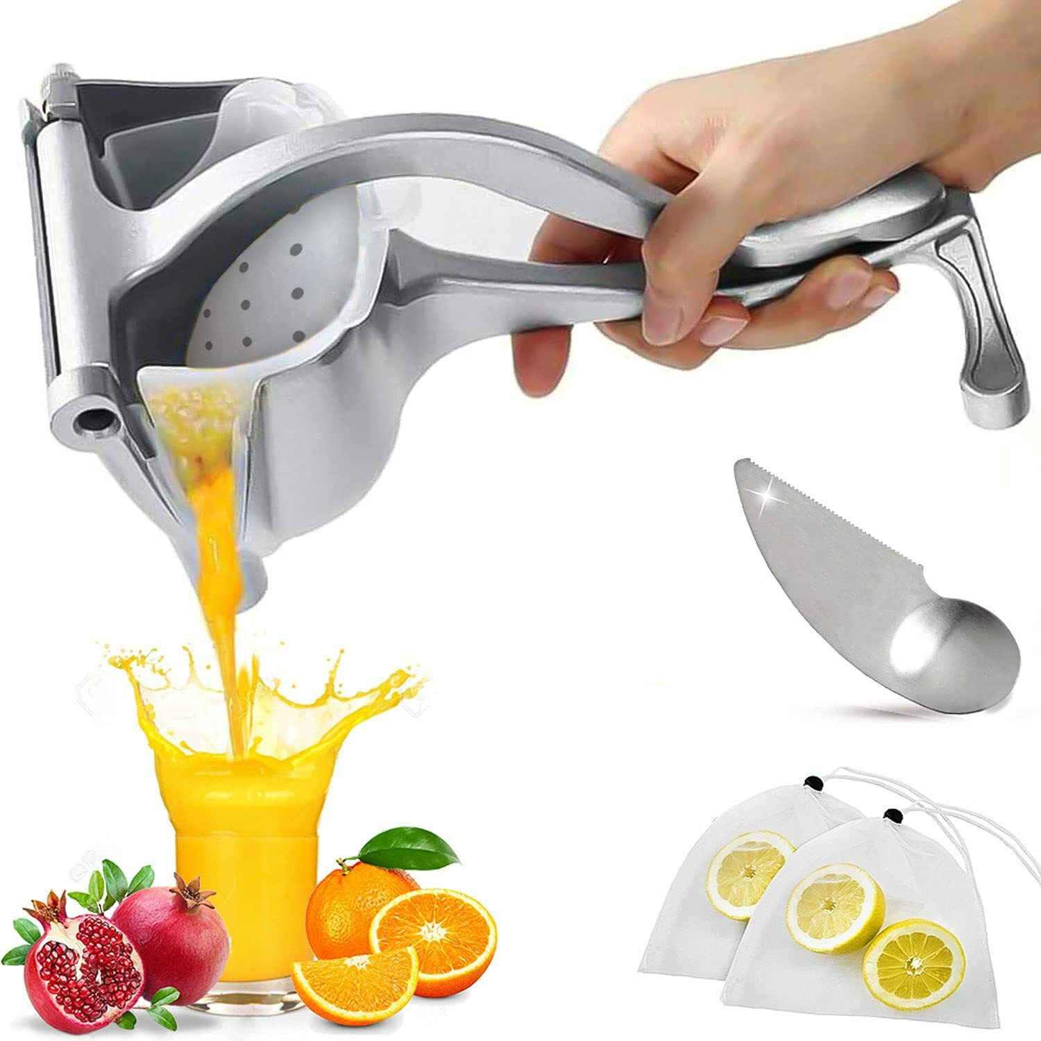 Manual Hand Press Fruit Juicer Life Full Of Nature Ergonomic No Waste Durable