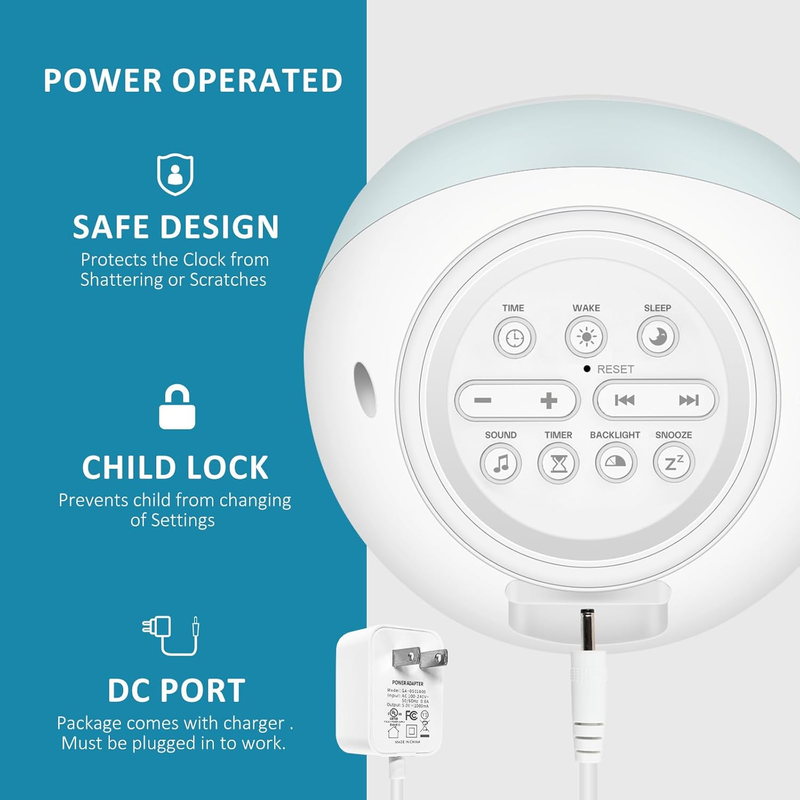 I.CODE Sun & Moon Rise Kids Alarm Clock, Children's Sleep Trainer, Sleep Sound M