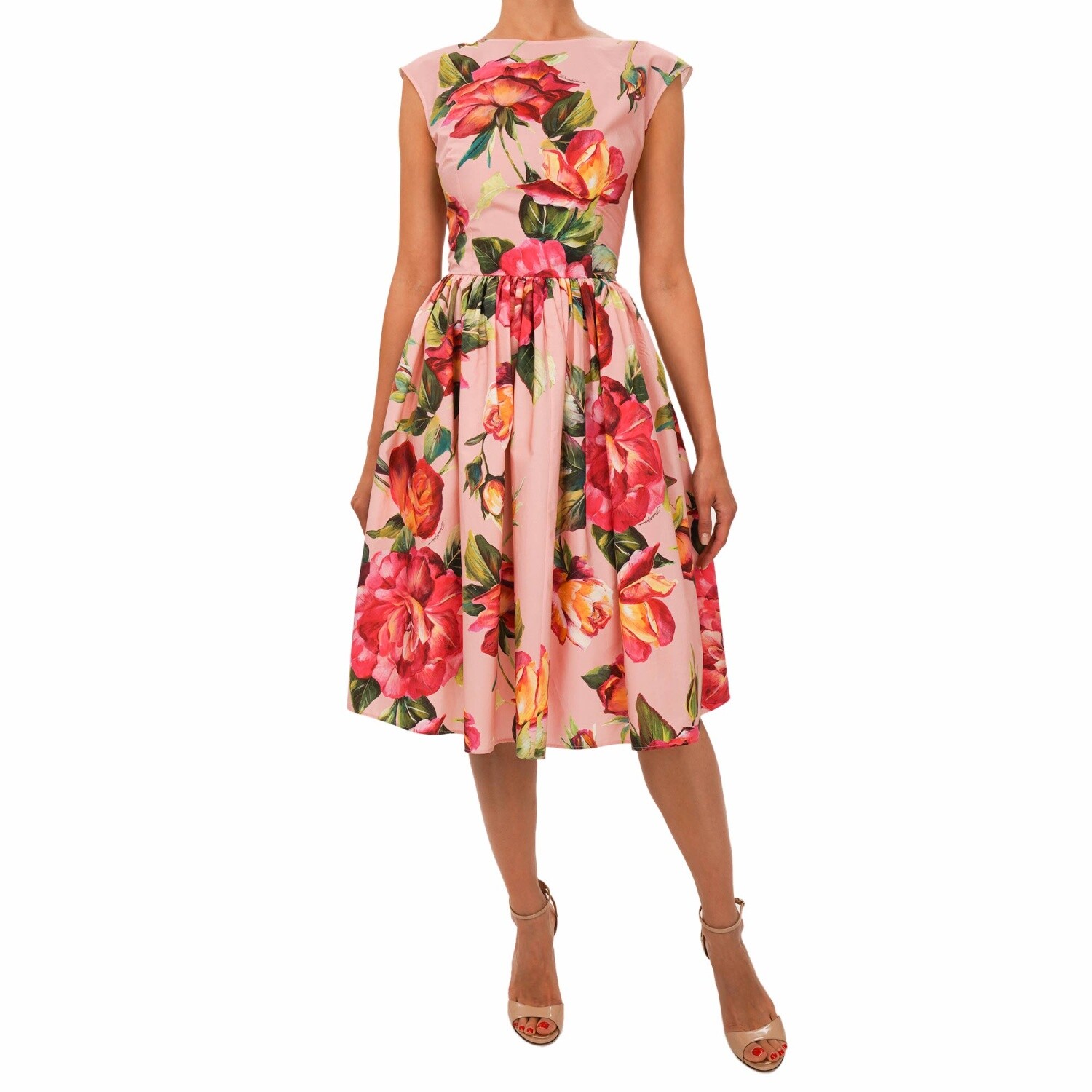 

Dolce - Gabbana Rose Roses Flowers Платье розовое It 42 De 36 6 SM 12845, Розовый