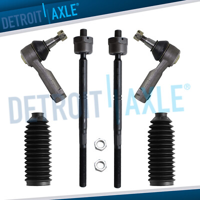6pc Front Inner Outer Tie Rod w/Steering Boots 2004 - 2008 Ford F-150 Mark LT