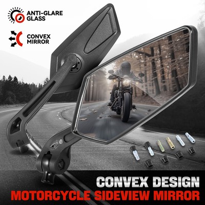 Универсальные зеркала бокового обзора для голого велосипеда неправильной формы из белого стекла с антибликовым покрытием