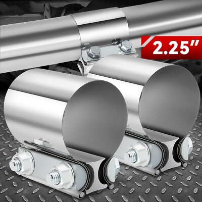2шт 2.25 304 Стыковое соединение из Нержавеющей Стали Ленточный Глушитель Выхлопной трубы Зажимная втулка