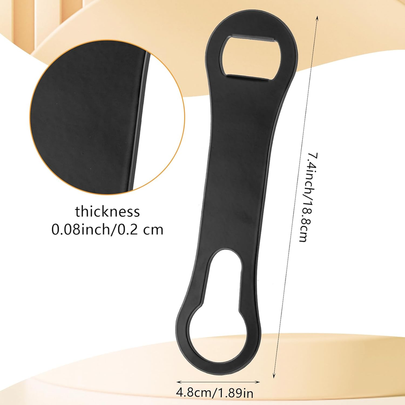 2Pcs Stainless Steel Flat Bottle Opener & Pour Spout Remover Bar Key