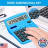 8 Pack Calculator Desktop, 12-Digit Solar Basic Calculator Dual Power Electronic Calculators with Large LCD Display Big Button for Office Home and School (Dark Blue)