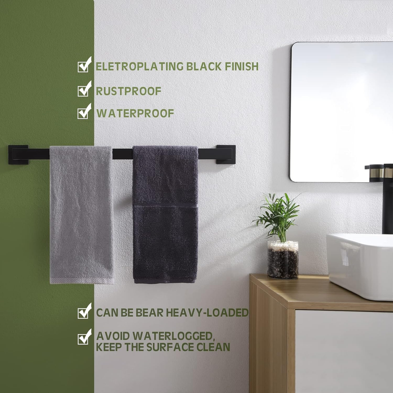 24-Inch Single Towel Bar, Bathroom Kitchen Towel Holder, Wall Mounted SUS304 Sta