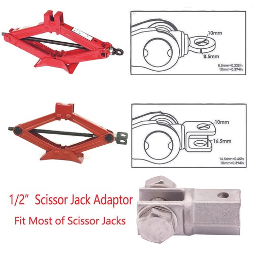 1/2'' Scissor Jack Adapter Spanner Use 1/2 Inch Drive or Impact Wrench Tools