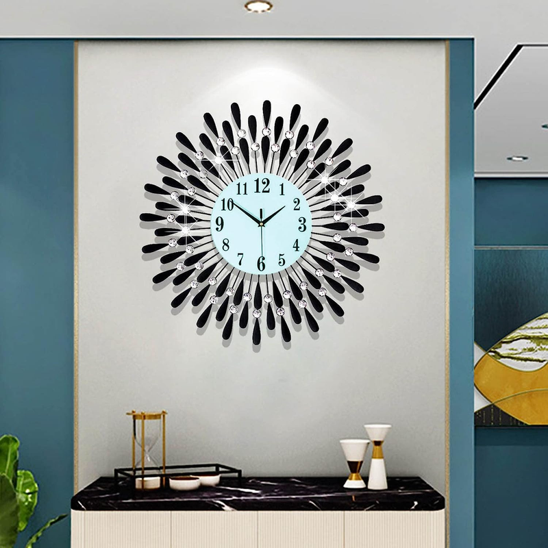 JUGV 24 INCH Large Wall Clock for Living Room Decor,Non-Tick