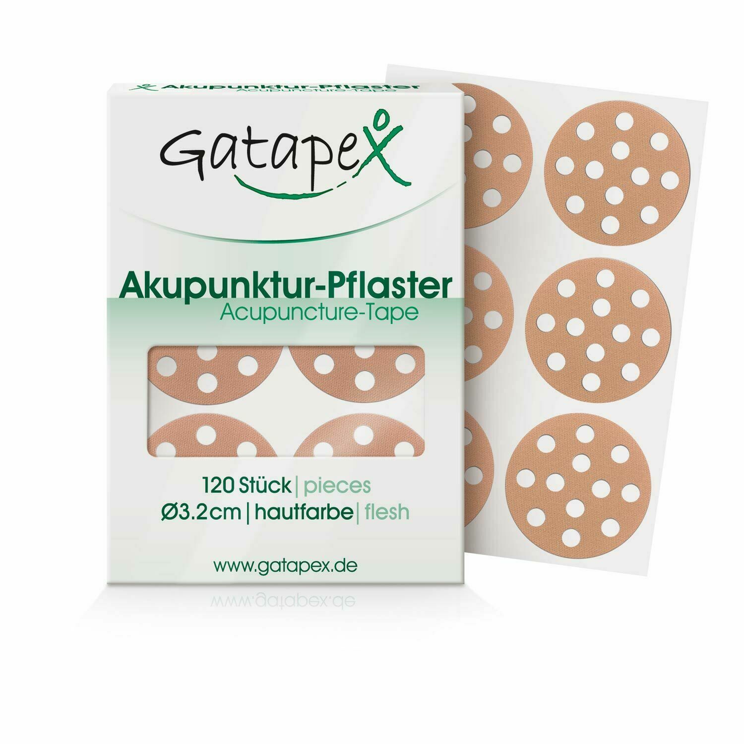 Gatapex 120 Stück runde Akupunktur-Pflaster (Größe M) Ø 32mm, hautfarbe 