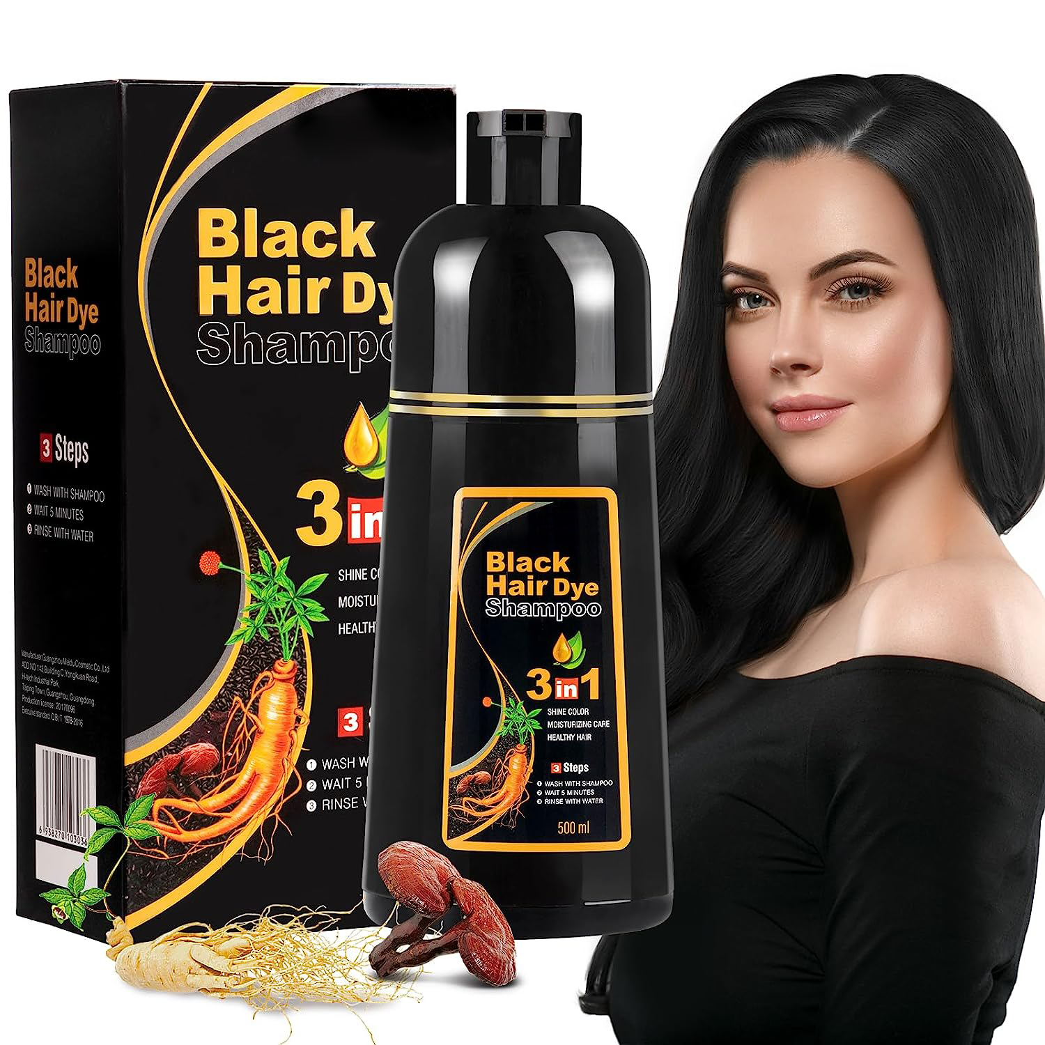 Shampoo 500ml(black)+free Usps Prioprity Usa