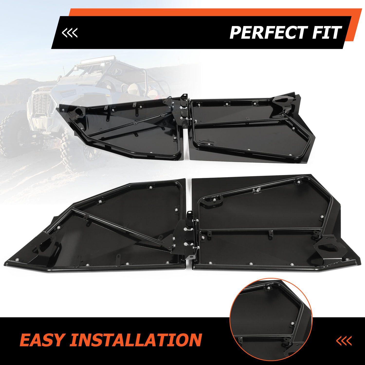 Full Aluminum Doors Kit For Polaris RZR XP4 1000/ XP Turbo S