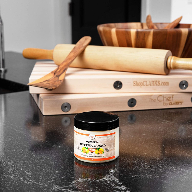 Clark&rsquo;S Cutting Board Oil and Wax Kit &ndash; Includes Food Grade Mineral Oil (12Oz),