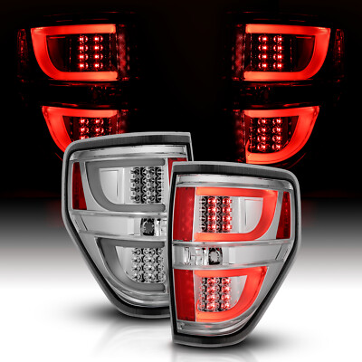 2009-2014 Ford F150 XL/STX/XLT/FX2/FX4/Lariat/King Chrome LED Tail Lights Pair
