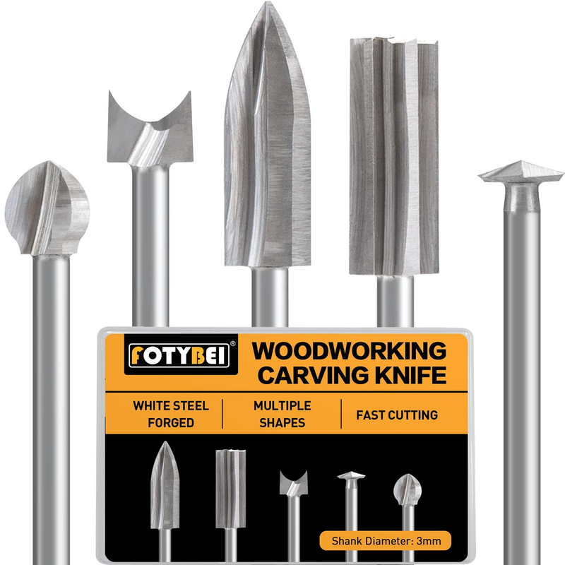 Wood Carving Drill Bits Set Compatible with Dremel Rotary Tool 5 Different Engra
